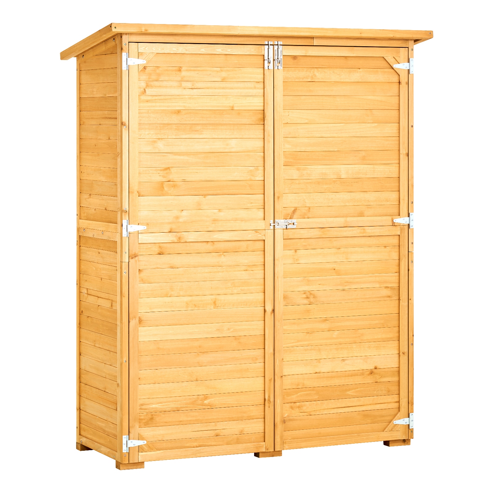 Outdoor Wooden Storage Shed Waterproof Garden Tool Metal Shed 55x67.5 Inch_voghion.com